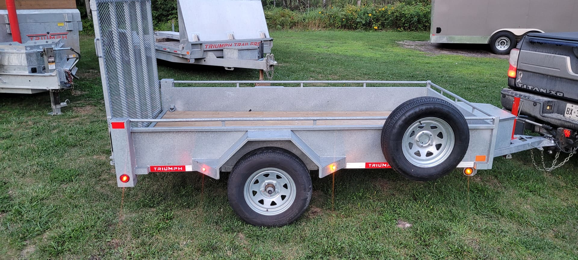 5x10 Utility Trailer for rent in Callander, Ontario - side view